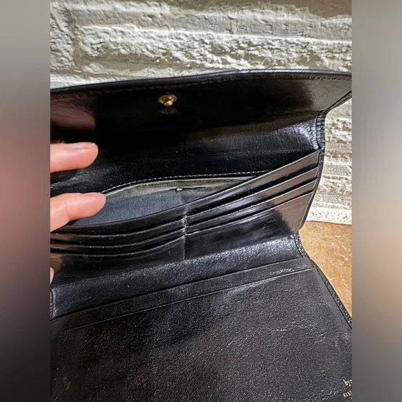 Bosca Italian leather snap wallet clutch sleek and beautiful - Picture 7 of 11